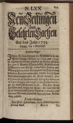 N. LXX. Leipzig, den I. Septemb. - N. LXXVIII. Leipzig, den 29. Septemb.