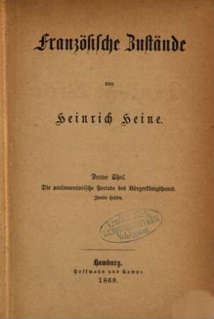 H. Heines sämmtliche Werke, 10