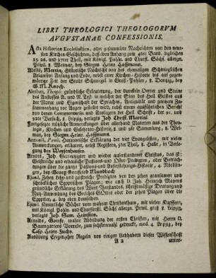 Libri Theologici Theologorvm Avgvstanae Confessionis.