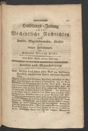 16tes Stück, Gotha, den 20. April 1799.