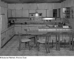 Anbauküche (Modell 2050/5) : Ausstellungskoje mit Anbauküche (Modell 2050/5) (1982; VEB Möbelkombinat Dresden-Hellerau)