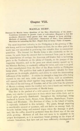 Chapter VIII. Manila hemp