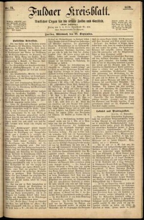 Ausgabe vom Mittwoch, den 17. September 1879.