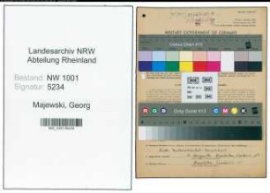 Entnazifizierung Georg Majewski, geb. 10.06.1920 (Vertreter)