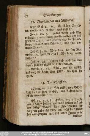 13. Aufrichtigkeit.