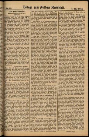 Zweite Ausgabe vom Samstag, den 15. Mai 1886.
