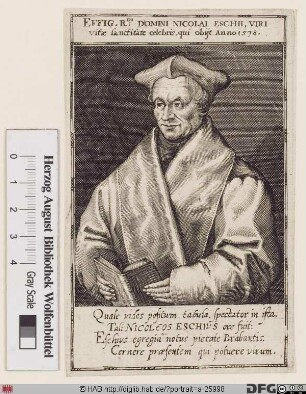 Bildnis Nicolaes van Essche (lat. Nicolaus Eschius)