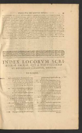 Index Locorum Scripturae Sacrae, Quia Tertulliano Et Novatiano Citantur, Omnium