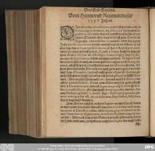 Das Erste Capittel. Vom Herren und Regenten dieses 1596 Jahres.