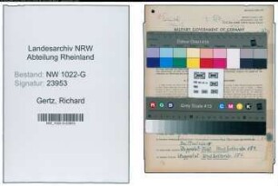 Entnazifizierung Richard Gertz , geb. 19.03.1874 (Handelsvertreter)