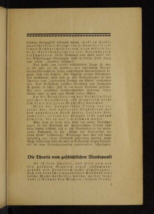 Die Theorie vom geschichtlichen Wendepunkt