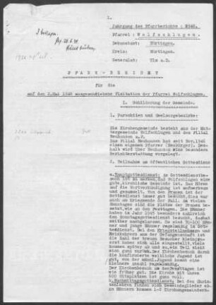 Wolfschlugen: Pfarrbericht 1948