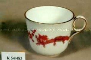 Tasse, Dekor Roter Drache