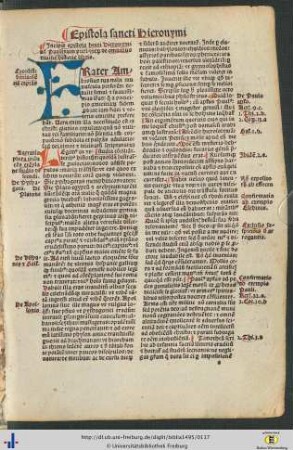 Epistola beati Hieronymi ad Paulinum presbyterum de omnibus divine historie libris