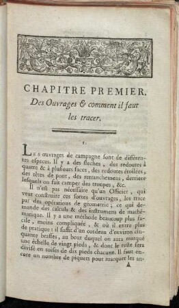 Chapitre Premier. Des Ouvrages & comment il faut les tracer.