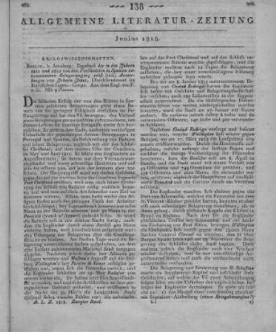 Jones, J. T.: Tagebuch der in den Jahren 1811 und 1812 von den Verbündeten in Spanien unternommenen Belagerungen. Aus dem Engl. v. F. v. G.. Berlin: Amelang 1818