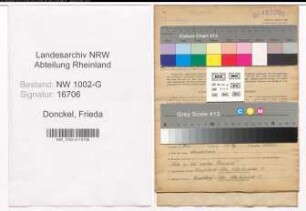 Entnazifizierung Frieda Donckel, geb. 24.12.1897 ()