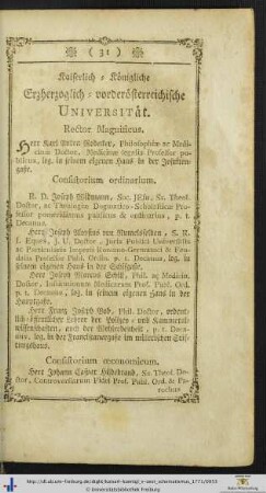 Kaiserlich-Königliche Erzherzoglich-vorderoesterreichische Universität.