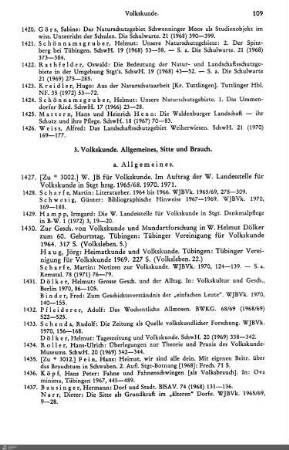 3. Volkskunde. Allgemeines, Sitte und Brauch