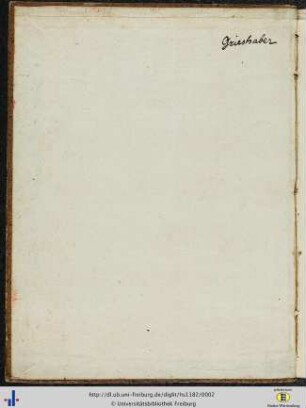 [Vorderer Spiegel] Besitzvermerk von Franz Karl Grieshaber.