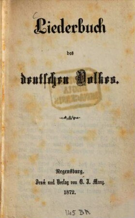 Liederbuch des deutschen Volkes