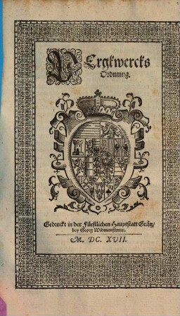 Bergkwercks Ordnung