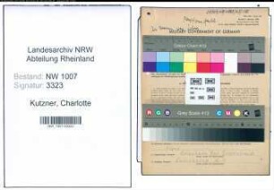 Entnazifizierung Charlotte Kutzner , geb. 28.02.1910 ()