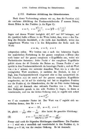§ 212. Conforme Abbildung des Oktaedernetzes.