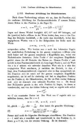 § 212. Conforme Abbildung des Oktaedernetzes.