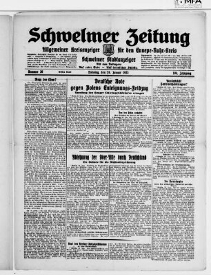Schwelmer Zeitung : allgemeiner Kreisanzeiger für den Ennepe-Ruhr-Kreis : Schwelmer Stadtanzeiger