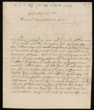 Brief von Johann Conrad Kanz an Johann Friedrich von Uffenbach. Bad Berleburg, 12.5.1730