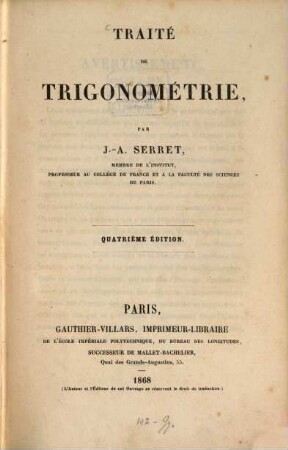 Traité de trigonométrie