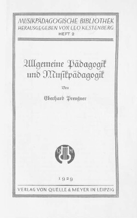 Allgemeine Pädagogik und Musikpädagogik