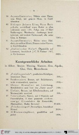 Kunstgewerbliche Arbeiten (Nr. 93-135)