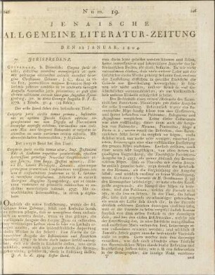 Num. 19. Den 22. Januar 1804