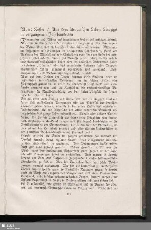 Aus dem literarischen Leben Leipzigs in vergangenen Jahrhunderten