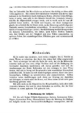 In welchem Umfange können die höheren Lehranstalten zur Förderung der staatsbürgerlichen Erziehung den Unterricht in der Bürgerkunde in ihren Lehrplan aufnehmen? : [Mitbericht]