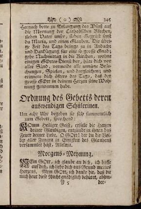 Ordung des Gebetts deren auswendigen Schülerinen