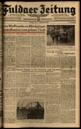 Ausgabe vom Freitag, den 03. Dezember 1943.