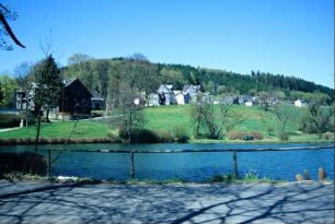 Herrenteich, im Hintergrund steil ansteigend OL Hohenofen