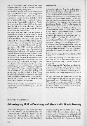 Jahrestagung 1992 in Flensburg, auf Alsen und in Nordschleswig