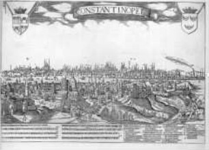 Konstantinopel 1650, Ansicht mit Wappen