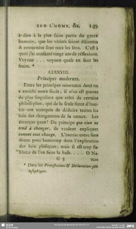 CLXXVIII. Principes modernes