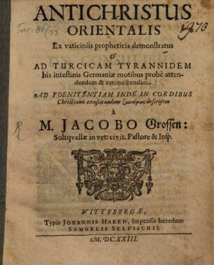 Antichristus orientalis