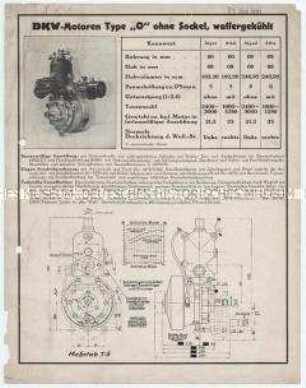 DKW-Motoren Type "O" ohne Sockel, wassergekühlt