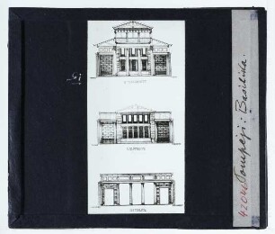Pompei, Basilika am Forum : Schnitt, Ansichten (Rekonstruktion)