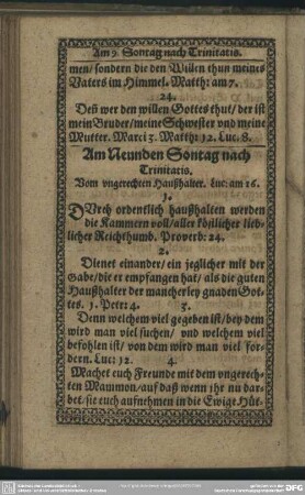 Am Neunden Sontag nach Trinitatis