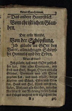 Das andere Hauptstück: Vom christlichen Glauben