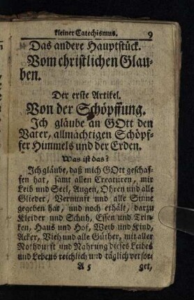 Das andere Hauptstück: Vom christlichen Glauben