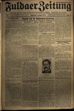 Erste Ausgabe vom Mittwoch, den 06. Januar 1932.